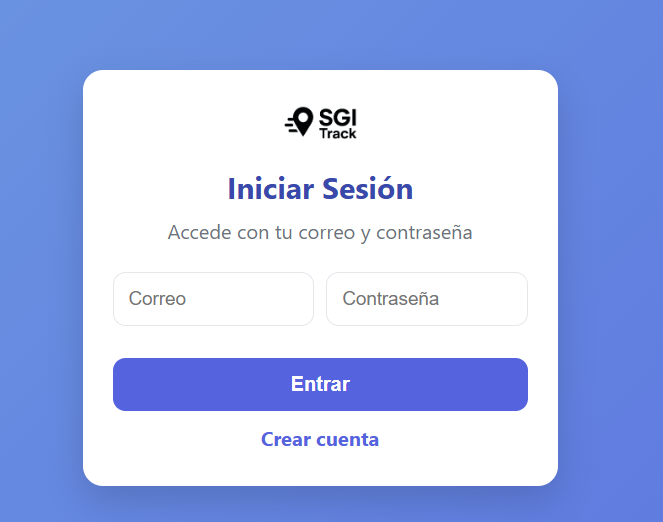 Pantalla de inicio de sesión