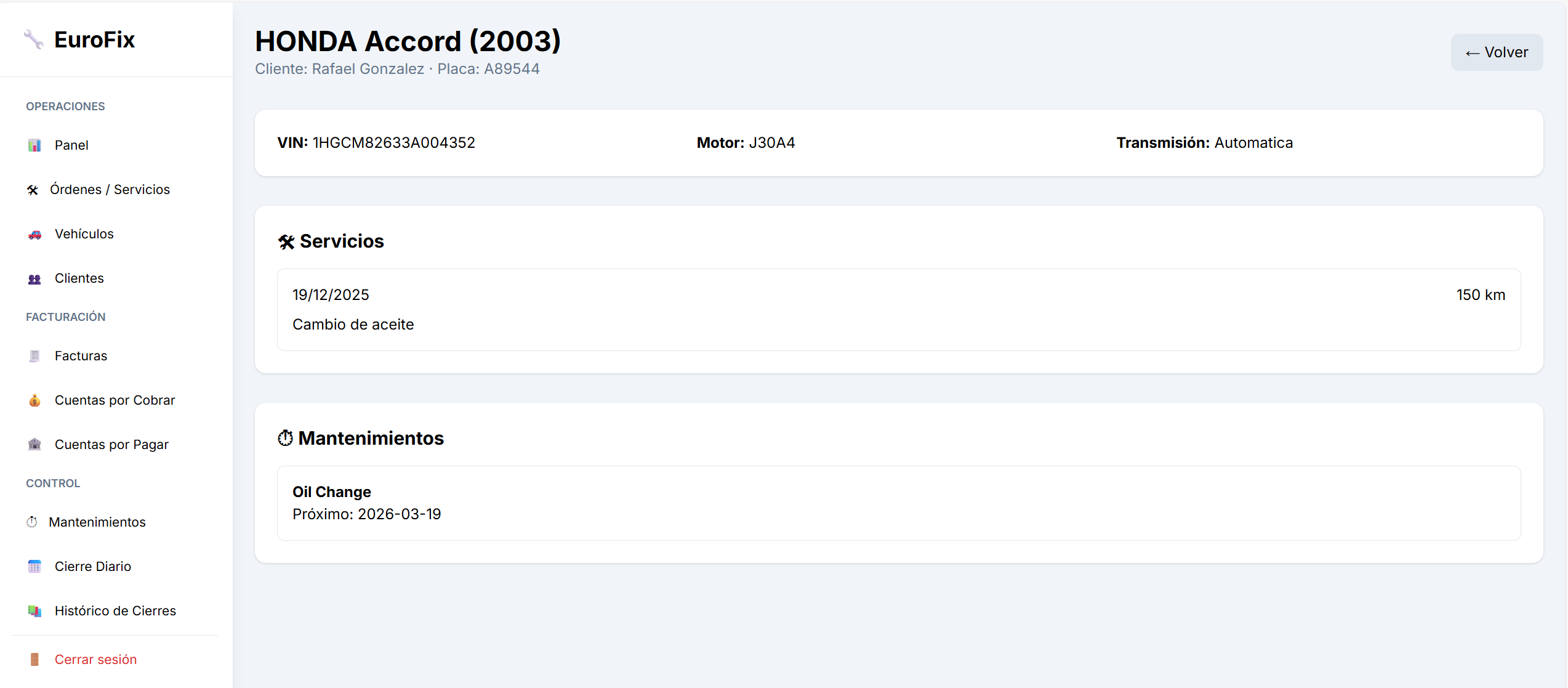 Historial de trabajos